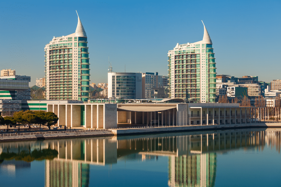 Modern buildings in Lisbon Portugal