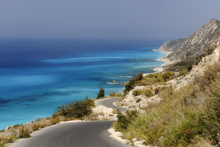 Driving road in Greece
