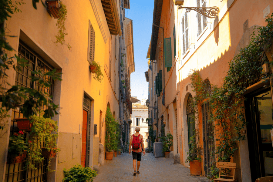 Walking in Rome Italy