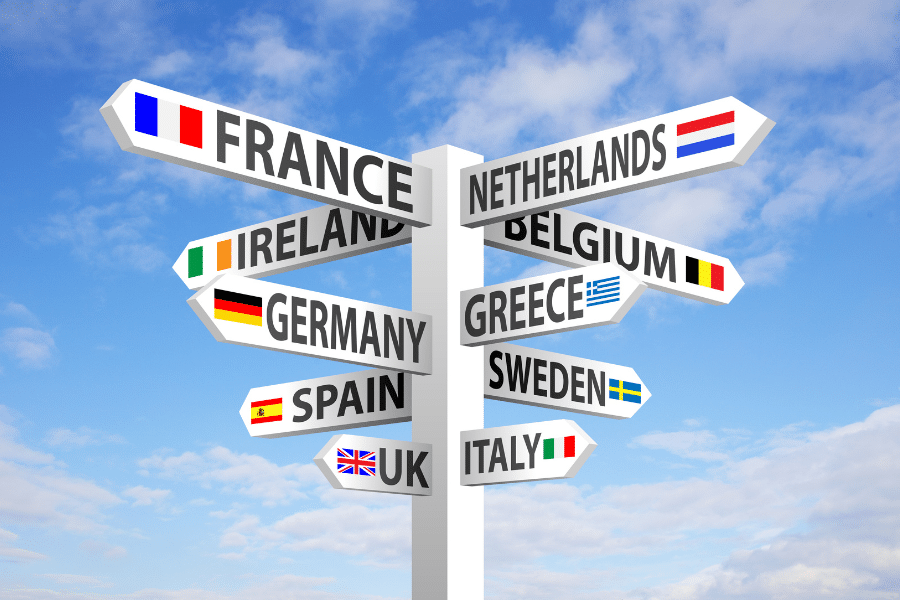 Europe country signs
